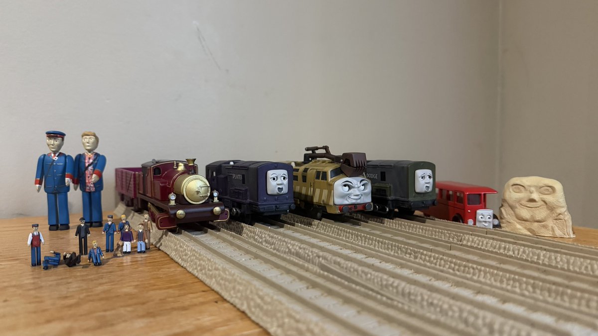 tomasdaspoon's tweet photo. It’s A Magic Railroad!!

Here is the Tomy Nitro TATMR edition and all of its characters. These were all made wonderfully by @stankengine105 per usual and contains so many characters I’m actually not gonna make big thread for all of their WIPs as it would be like 100 tweets lol https://t.co/mxnx6jnj8c