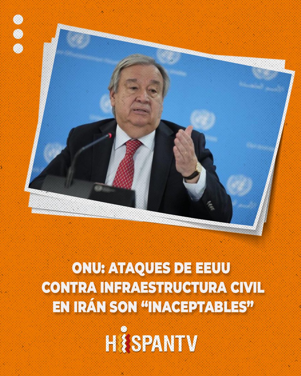 Nexo_Latino's tweet photo. 🔴 ONU: ataques de EEUU contra infraestructura civil en Irán son “inaceptables”

➡️ La ONU ha condenado los ataques “inaceptables” contra la infraestructura civil en Irán, después de que EE.UU. atacara puentes y centros de transporte en el país persa. https://t.co/svGmlWcNqg