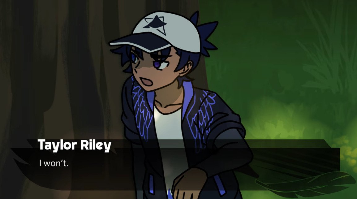 astro_boyd's tweet photo. The character with dark-blueish/black hair with an animal motif on their hair and clothing, and whom Ace butts heads with and shares a lot of thematic parallels with? #drdt https://t.co/6PnQ15uDbO