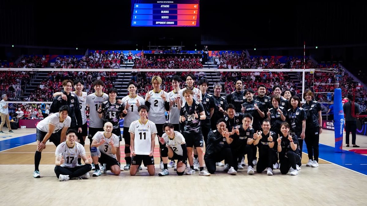 iamtentma's tweet photo. 明日のアルゼンチンに勝ったら12勝で
#12 髙橋藍 をセンターに記念撮影することになるな

そうなると、日本🇯🇵ラウンド最終日になんと美しい締めくくりだ

.

↓こちらは昨日の11勝目、
#11 富田将馬をセンターにした記念撮影

https://t.co/vkLUDnjvKF https://t.co/CrAkUPR7ib