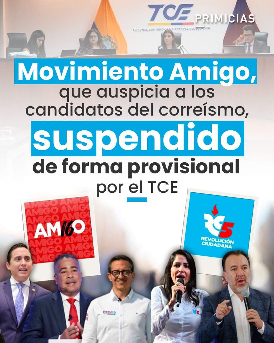 AlmaMiaEcu's tweet photo. El @TCE_Ecuador es una cloaca.

Acaba de suspender al movimiento Amigo por 9 meses justo a un día de finiquitar las alianzas. 

Ecuador vive en DICTADURA con Daniel Noboa. 

Cc @OEA_oficial @ONU_es @CIDH @dw_espanol @C5N @eldestapeweb @nytimes @CNNEE @el_pais @MashiRafael https://t.co/A9kkfODy4u