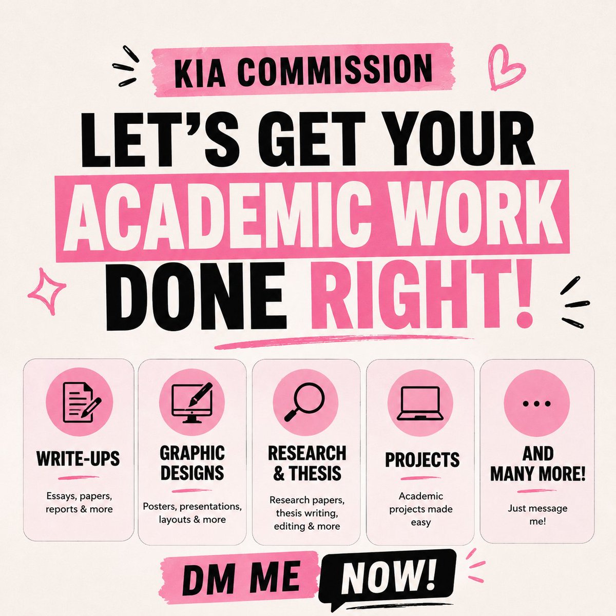 Kia_AcadComms's tweet photo. RESEARCH ASSISTANT PH COMMISSION

i can handle your:
• capstone documentation &amp; manual
• chapter 1 to 5 manuscript writing

thesis slots open now lf research commissioner practical research 1 2 quantitative research qualitative study thesis helper capstone project https://t.co/dj8VbRyKRS