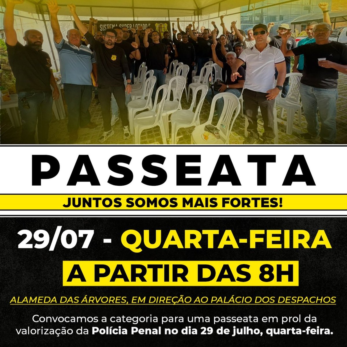 sindppense's tweet photo. No dia 29/07/26, à partir das 08h, estaremos concentrados em prol do fortalecimento da Polícia Penal de Sergipe mais uma vez!

LOCAL: Praça Rosita Francisca de Souza Teles (Alameda das Árvores), bairro Luzia, Aracaju.

https://t.co/GTITHduISz https://t.co/RTv6G1vcQm