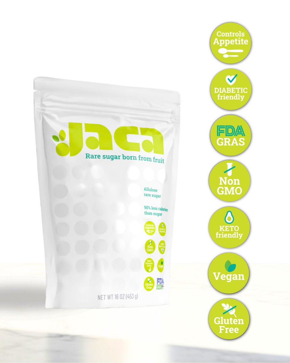 SugarJaca's tweet photo. Not all sweeteners are created equal. Jaca isn’t just a better alternative—it’s designed to fit into your lifestyle while supporting your health. Here’s what makes it stand out:

✔ Controls Appetite – Unlike sugar, which can trigger cravings, Jaca helps support balanced energy levels so you don’t experience the constant cycle of hunger and crashes.

✔ Diabetic-Friendly – With a 0 glycemic index, Jaca doesn’t cause sudden spikes in blood sugar, making it a smarter choice for those managing glucose levels.

✔ FDA GRAS Certified – Jaca is "Generally Recognized as Safe" by the FDA, meaning it meets the highest food safety standards.

✔ Non-GMO – No unnecessary additives, no genetic modification—just a clean, plant-derived rare sugar.

✔ Keto-Friendly – With 90% fewer calories than sugar, Jaca fits into low-carb and ketogenic diets while still delivering the sweetness you love.

✔ Vegan – 100% plant-based and free from animal-derived ingredients, so it aligns with a vegan lifestyle.

✔ Gluten-Free – No gluten, no cross-contamination—just pure, natural sweetness that works for everyone.

Jaca gives you all the benefits of a sweetener—without the drawbacks of conventional sugar or artificial substitutes. Which benefit matters most to you? Drop a comment below! ⬇️

#JacaSugar #SmartSweetening #DiabeticFriendly #KetoApproved #GlutenFree #HealthySwaps