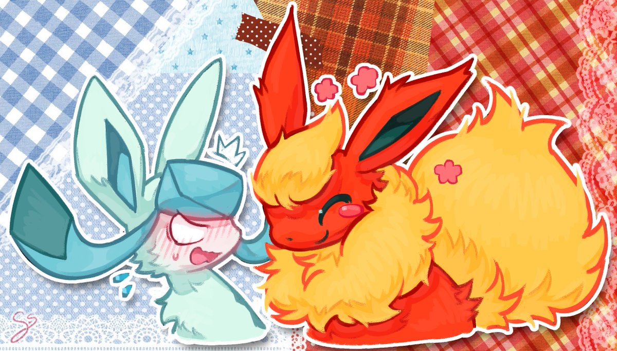 SugarSylvie's tweet photo. Glaceon and Flareon https://t.co/tkRQjaDRd9