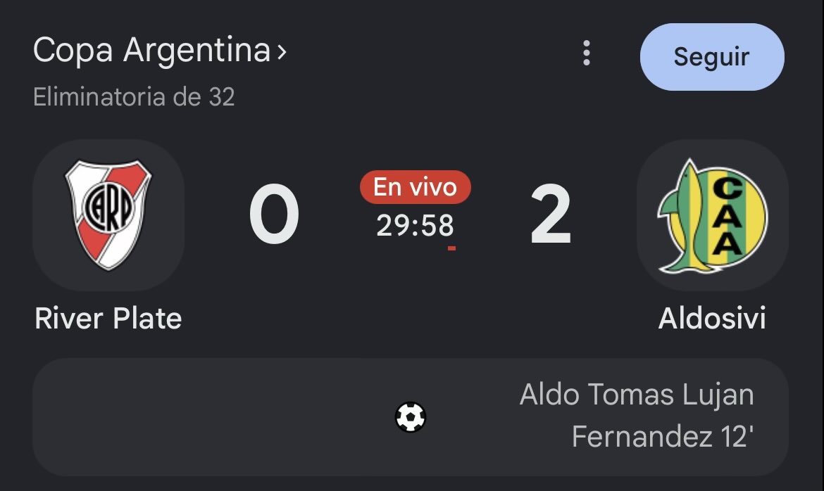 Encu5Futbol's tweet photo. ¿Cuál fue tu reacción al segundo gol de Aldosivi a River? https://t.co/KFl47x0BaU