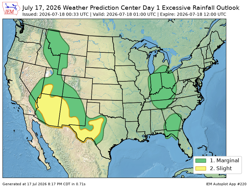 onlyiemwarnings's tweet photo. The Weather Prediction Center issues Day 1 Excessive Rainfall Outlook (Max Risk: Slight) at Jul 18, 0:33z https://t.co/siB5GpBMNE https://t.co/xTQ1KrGzSv