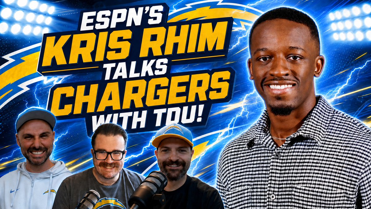 TDU_Chargers's tweet photo. 🚨SPECIAL GUEST ALERT!🚨
ESPN’s Chargers beat reporter, Kris Rhim, joined the show today.
We talked Offseason, Training Camp and did a Bolts Q&A.
Oh, and of course, the TDU Aussie Quiz.
Thanks @krisrhim1. We had a blast!
Don't miss it! #TDU 🇦🇺🇺🇸🌍⚡️ https://t.co/2cxxPdogb2 https://t.co/5tDhQJTZ8l