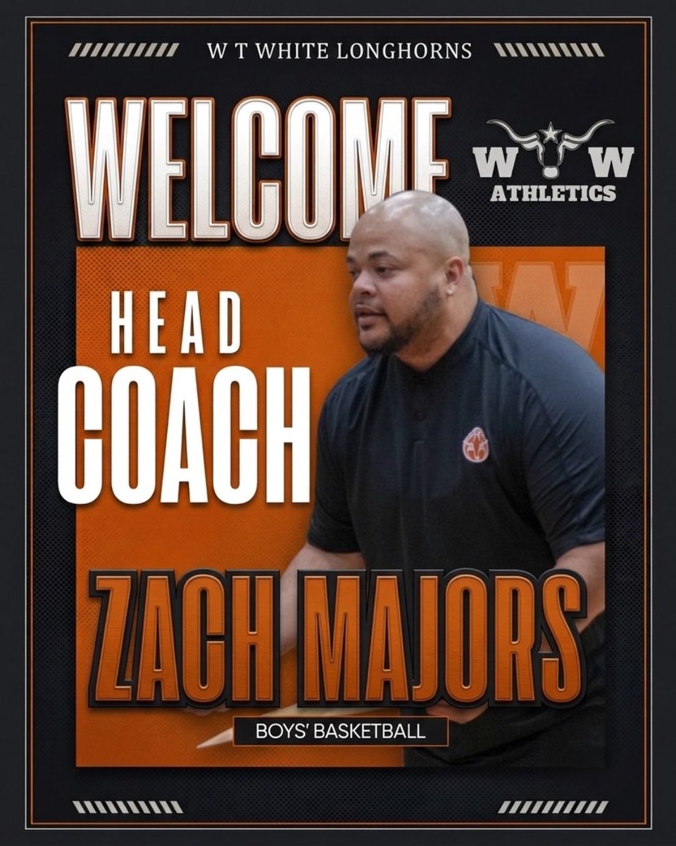 WTWLonghorns's tweet photo. Welcome Coach Majors!!! @dallasathletics @wtwhitevt @WTWHighSchool @WTWhiteHoops @ClubWtw https://t.co/mhDBhljgvR