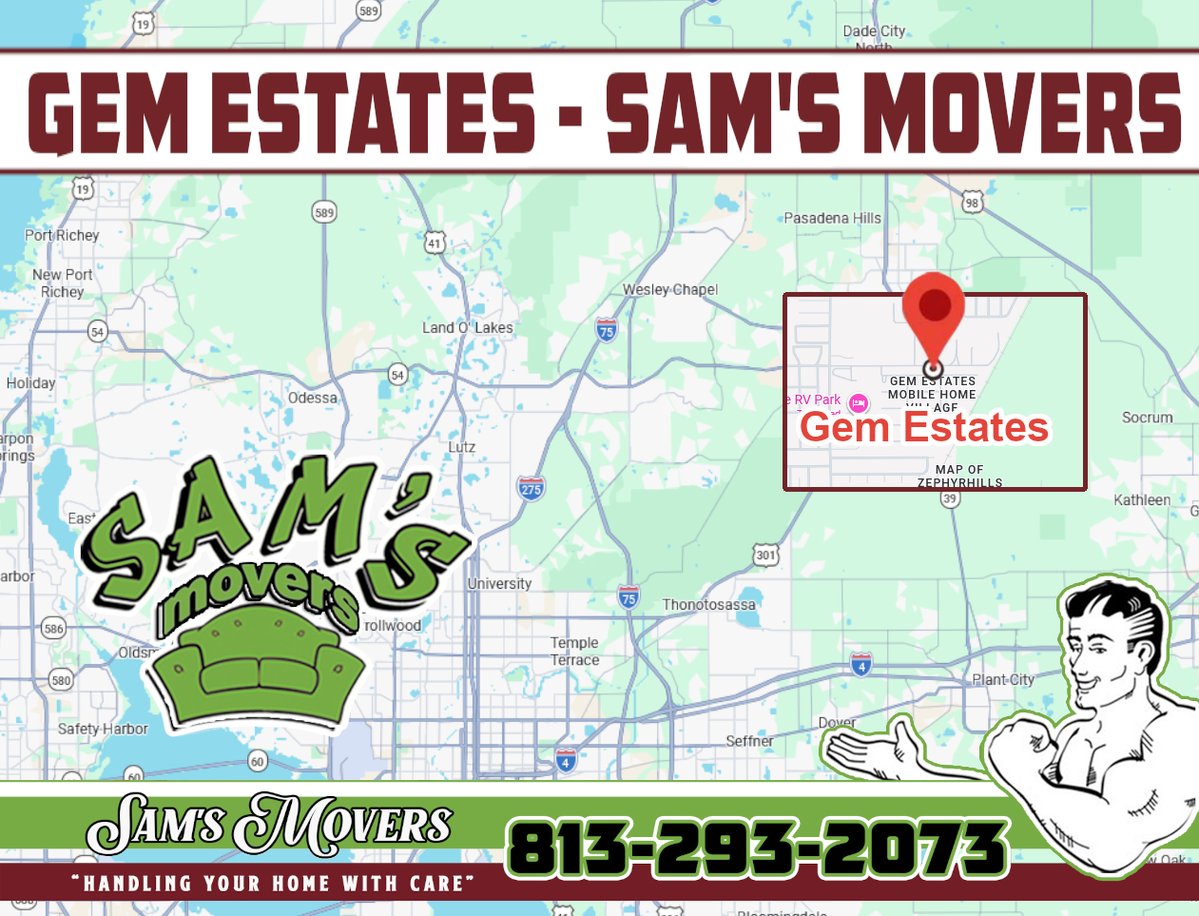 Samsmovers's tweet photo. 813-293-2073 Retirees love the Sam's Movers crew, even in Gem Estates.
#MoverGemEstates #MoversGemEstates #MovingCompanyGemEstates
#Mover #Movers #MovingCompany #GemEstatesFL #PascoCounty
https://t.co/H4SqsYoxR4 https://t.co/spHtF673bR