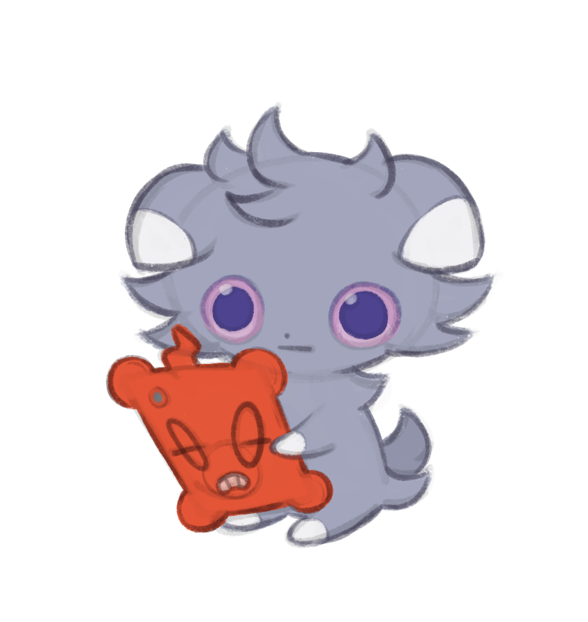 SugarSylvie's tweet photo. Espurr watching scary videos on the Rotom tablet https://t.co/XEGjTTUhdC