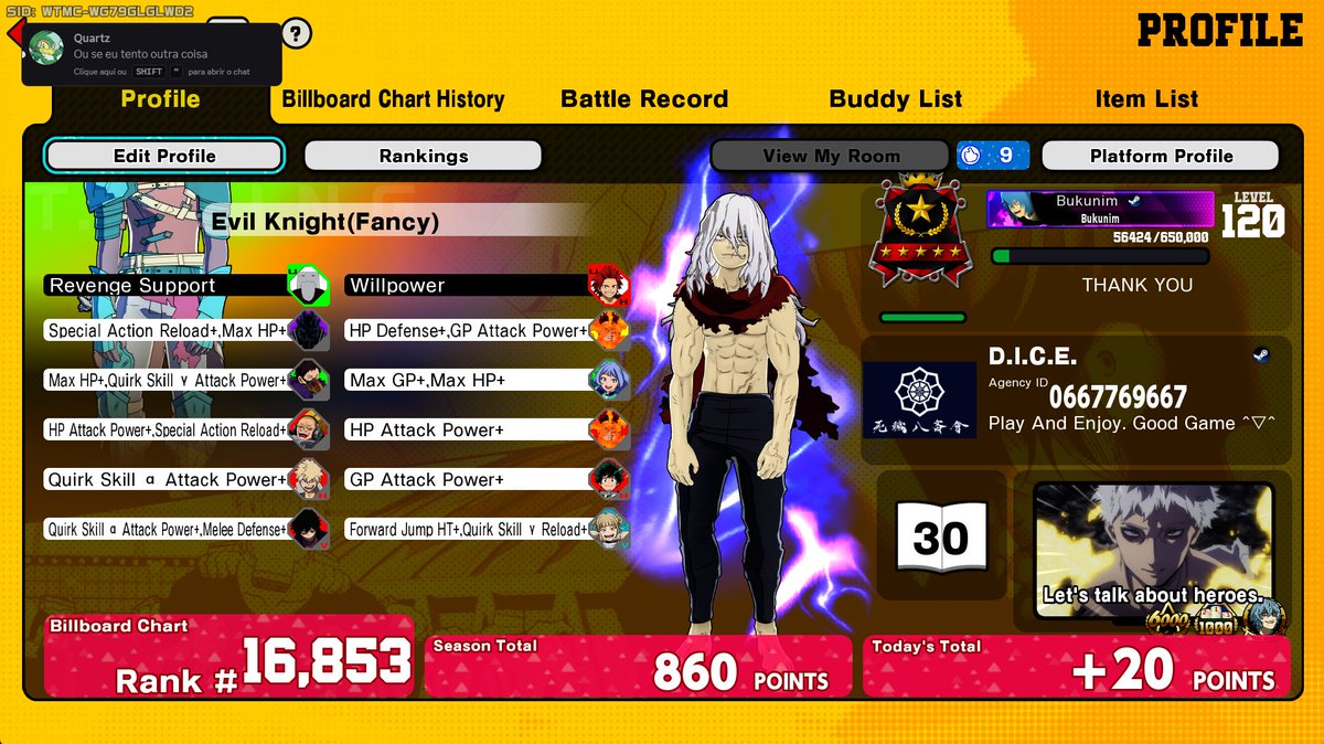 Bukunin1's tweet photo. pela primeira vez eu peguei o rank ace no my hero ultra  humble https://t.co/nO2MZGCZH1
