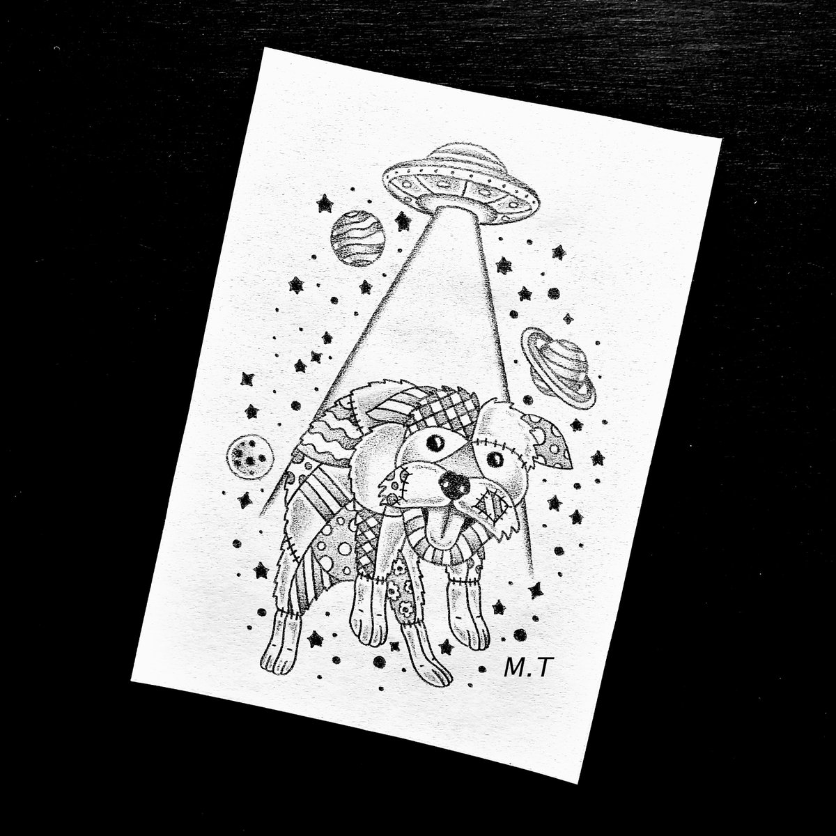 electricbstem's tweet photo. Rag Doll Dog UFO Abduction #handdrawn #tattoodesign #commission // #yxeart #yxearts #yxeartist #yxelocal #tattoo #tattoos #tattooidea #tattoostyle #tattooart #tattoosketch #dog #dogart #dogtattoo #dogtattoodesign #ufo #ufoart #ufodrawing #ufotattoo https://t.co/yTUp4yiMrc