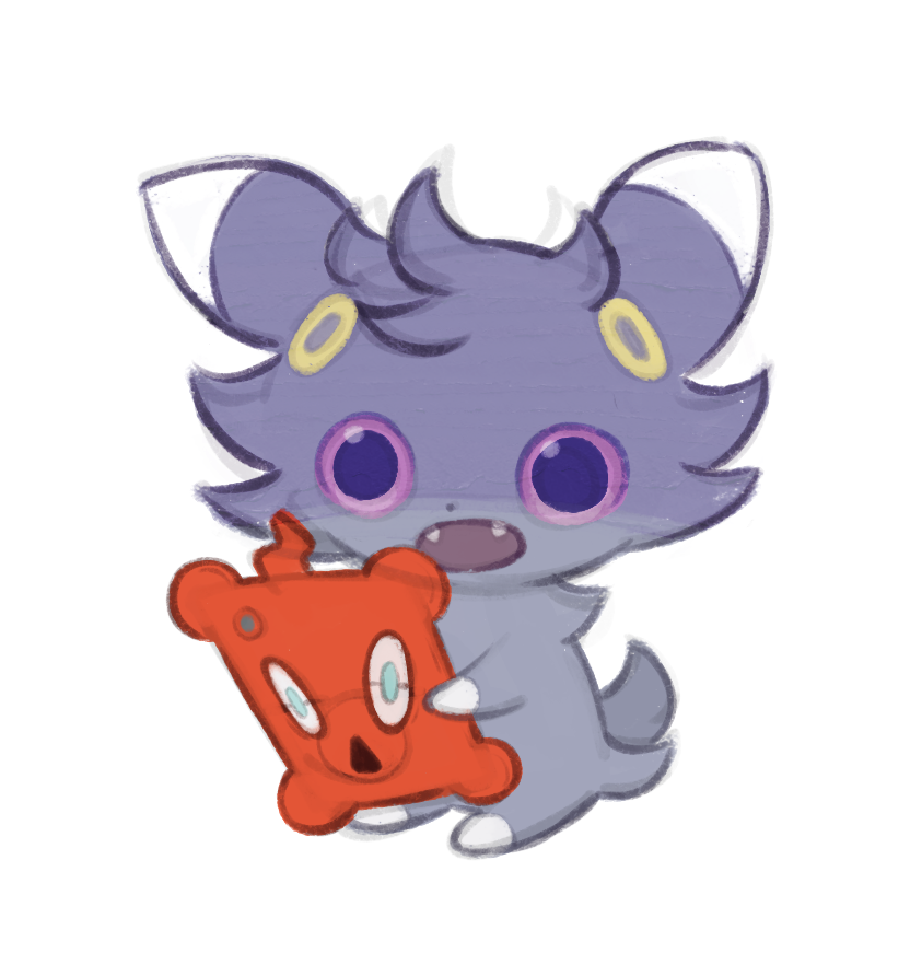 SugarSylvie's tweet photo. Espurr watching scary videos on the Rotom tablet https://t.co/XEGjTTUhdC