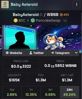 ASquirrelMoon's tweet photo. 🚀 $BabyAsteroid 在 DexScreener 上正在流行！

我们正在上升，但任务还没有结束。让我们一起努力，争取获得第一名。

0xfecbda1b8dbd73c4eea7843c04db816107fa6666

#BabyAsteroid $Asteroid #Asteroid https://t.co/DrlI3Opl4Y