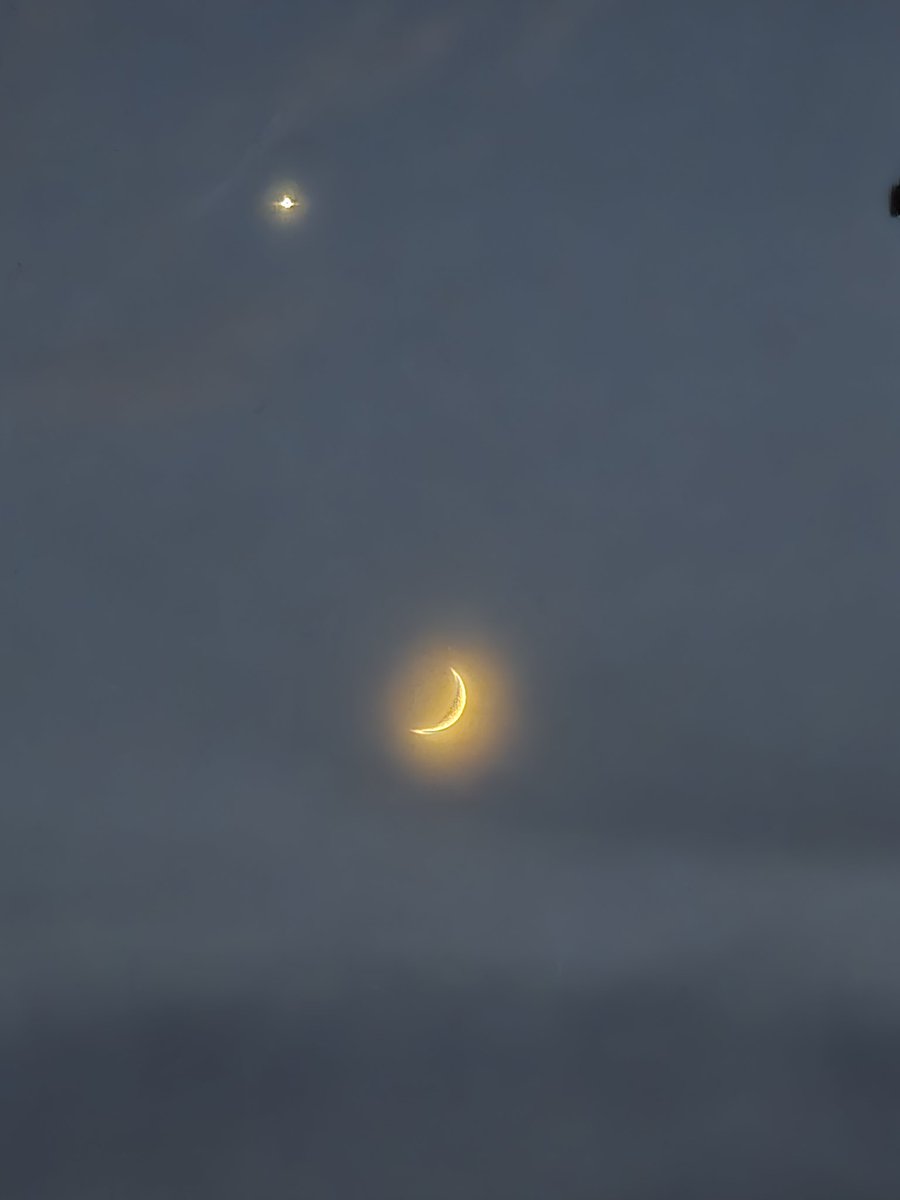 oborow's tweet photo. 昨夜の月と金星?キラキラのブローチみたいだった🌙🌟 https://t.co/XtqEttYo7c