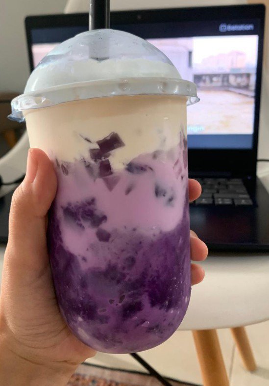 awbaffer's tweet photo. @tanyakanrl coba bikin ini nder. ubi direbus, susu full cream, jelly, trus yg putih itu cheese foam, terakhir kasih parutan keju. 10/10! cobain nder 😋 https://t.co/rfbd4EKn6q