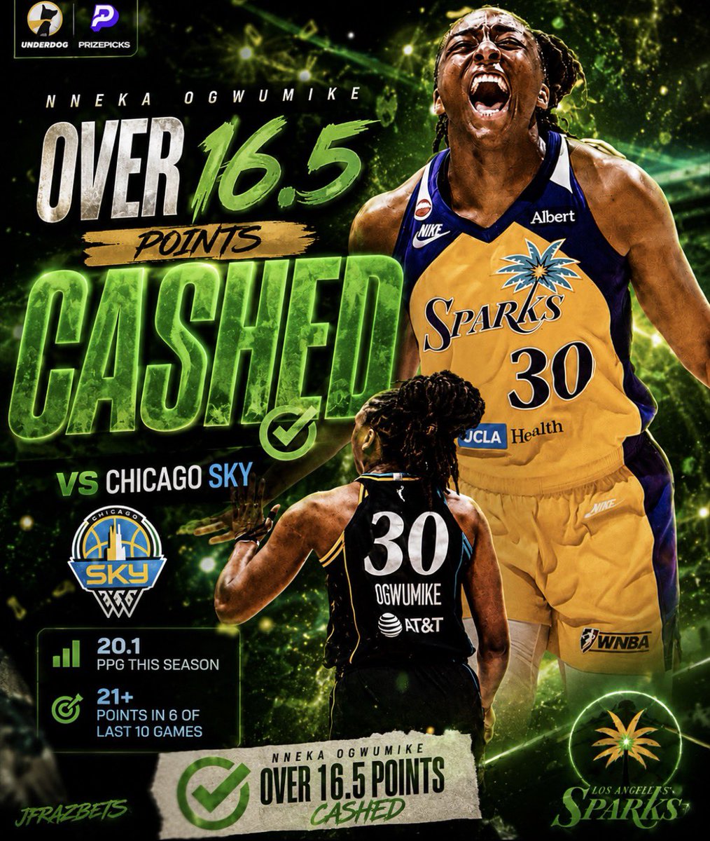JFRAZBETS's tweet photo. •Nneka Ogwumike Over 16.5 Points✅✅

       Early Look Cashes Sweat Free.🎯

             ❤️ &amp; Retweet If You Tailed. https://t.co/x0PMU5RI8b