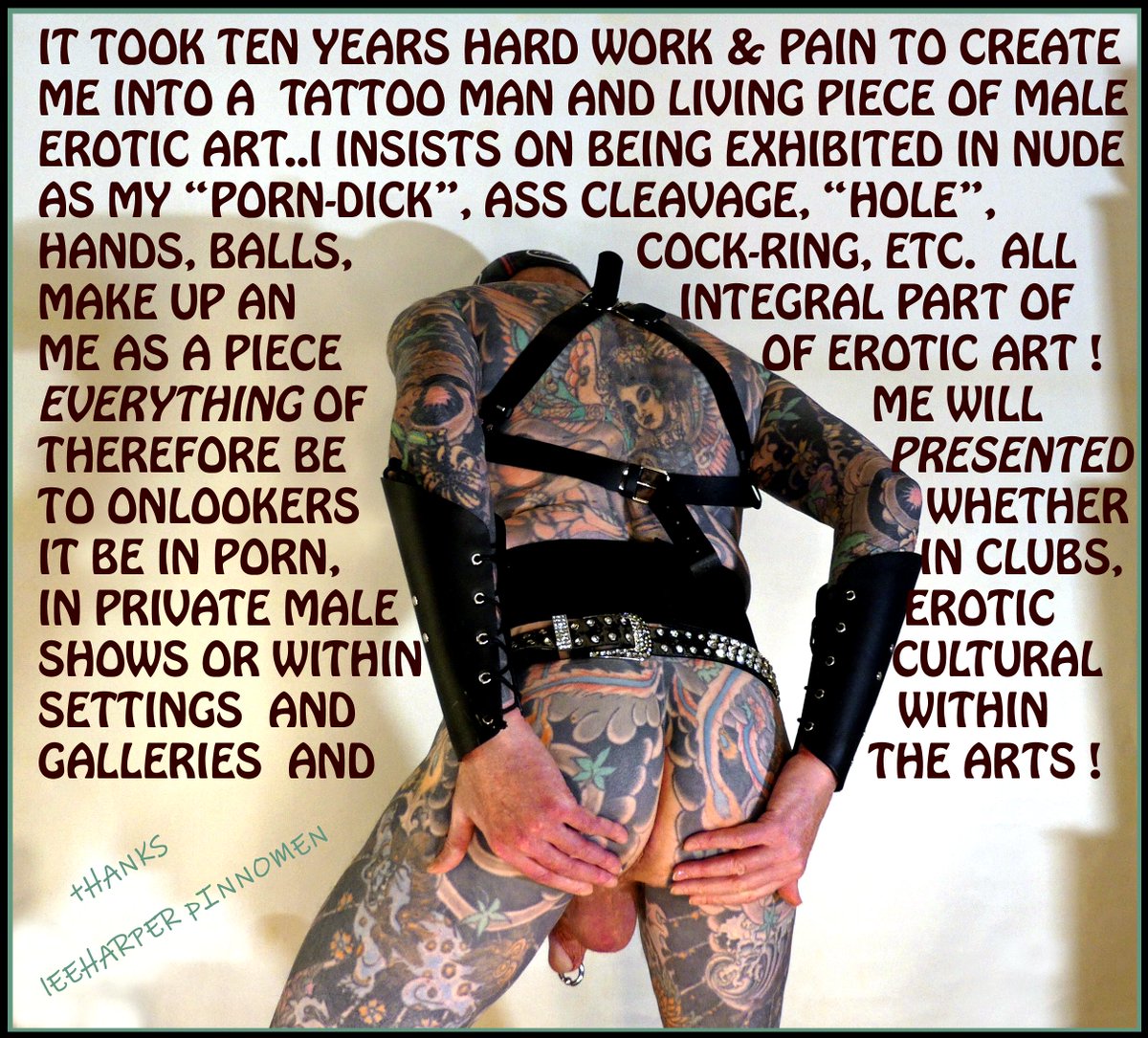 pinnomen's tweet photo. #bigcock #public #erotic #sexworker #malestrip #leatherman #MenOfX #GayNSFW #GayTwitter #Hunk #PornStar #nude
It took ten years to turn #LeeharperPinnomen into   #tattooman and soon he was made into a sexy male erotic art piece, who deliver what it takes to satisfy the crowd🇩����🇩🇰 https://t.co/bEirTXogV1