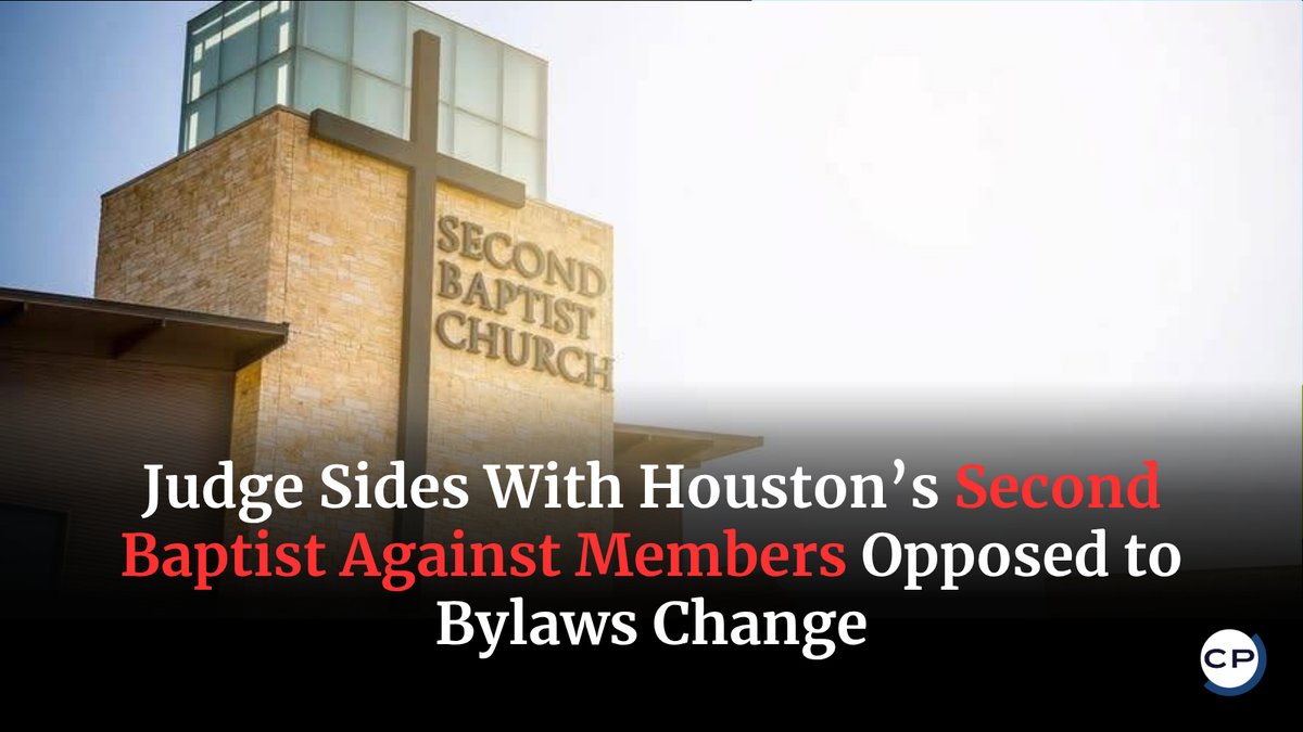 ChristianPost's tweet photo. A judge dismissed nearly every claim members brought against Houston's Second Baptist Church over a 2023 bylaws change on voting. #SecondBaptist #Houston #ChurchAutonomy #BenYoung #ChristianPost
🔗 https://t.co/h2qY81WmMH https://t.co/k2IpHHcR0y https://t.co/YSBaioj2ZL