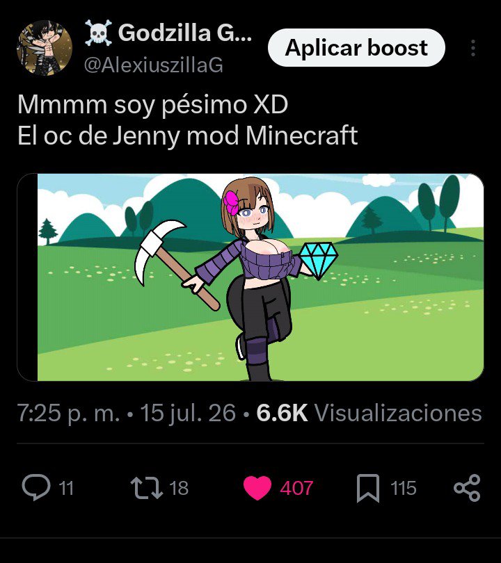 AlexiuszillaG's tweet photo. Quien iba imaginar que solo un oc tuviera tanto like y tantas vistas y gente que me siguió solo por el oc uffff gracias por su apoyo de verdad pero...me quedé sin palabras para expresarme XD https://t.co/AwnCCGWPFt