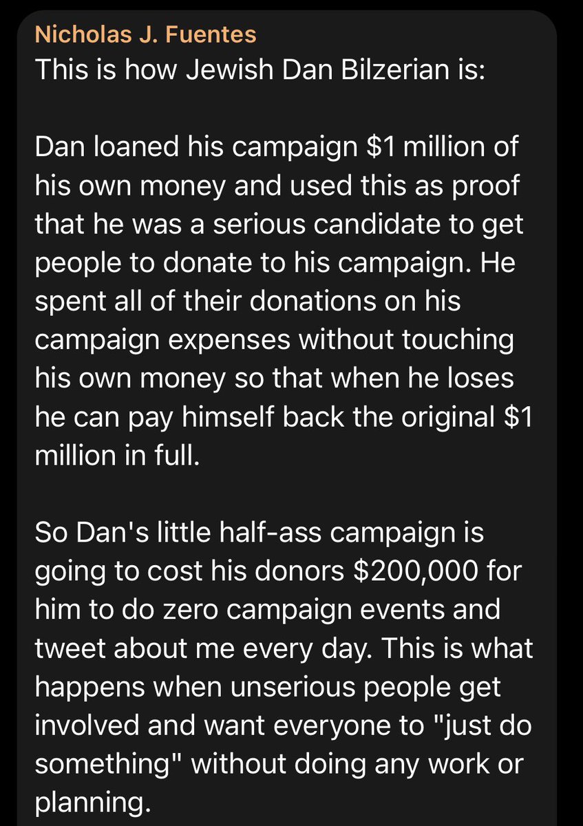 ImperiumFirst's tweet photo. Nick Fuentes brutally takes down Dan Bilzerian’s jewish congressional campaign

“This is what happens when unserious people get involved and want everyone to ‘just do something’ without doing any work or planning.” https://t.co/bCT7ZwMPM6