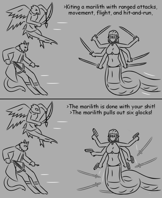 dnd_multiverse's tweet photo. Kiting a marilith. #DnD #RPG https://t.co/6masZOPYmL