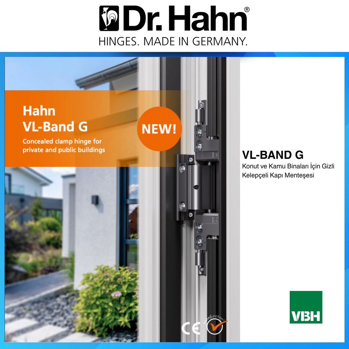 VBHTurkiye's tweet photo. Dr.Hahn VL-BAND G
Konut ve Kamu Binaları İçin Gizli Kelepçeli Kapı Menteşesi 

VL-Band G, Hahn VL sistemi içerisinde kapıyı yalnızca sıkma parçalarıyla güvenli şekilde sabitleyen ilk gizli kapı menteşesidir.Böylece kapı profilinde delme veya freze işlemi gerektirmez.

#vbhtürkiye https://t.co/D63maMMzao