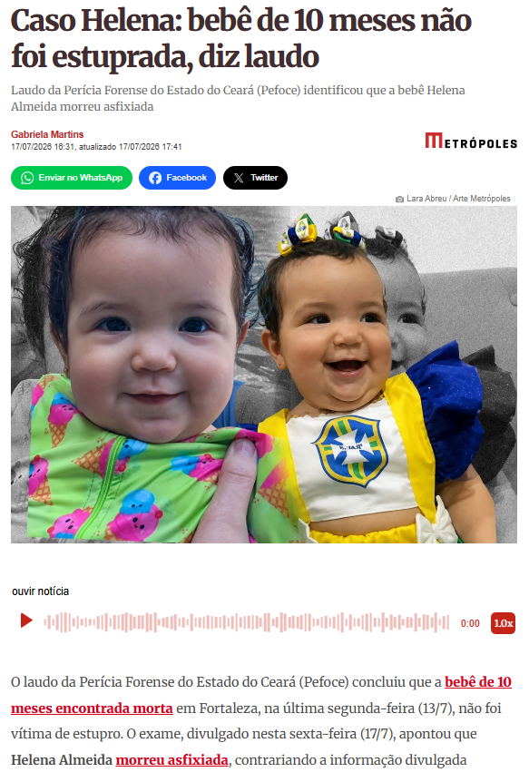 TheTrvth22's tweet photo. @juuhyzxx @beaxzinha @emosujo Quais fontes você olhou? Pq os maiores portais de notícias do Brasil já atualizaram o caso, corrigindo o erro prévio. https://t.co/nROjPtB3BK