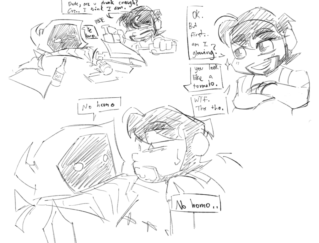 SUSSYGAY696969's tweet photo. #bob3 i think i might be used ti drawing smg4 characters now. IM SO TIRED. smg3 and bob try kissing drunk.. i based this off of ArtheiaDrawz idea https://t.co/unrRSiS5U1