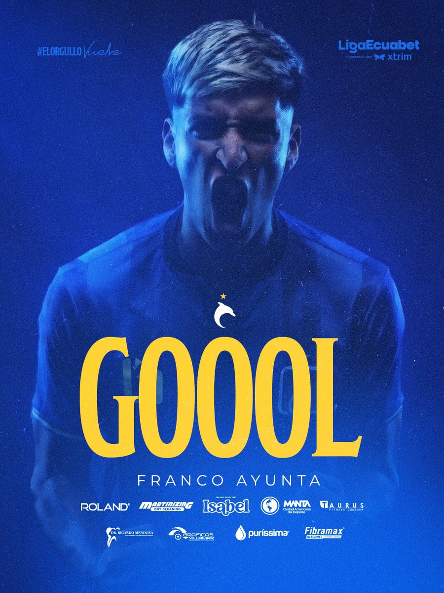 DelfinSC's tweet photo. ⏰ 74’ ST
GAAALAKAGAGAHDBHJSJSHSHSHSAAAOOOOOOOOLCTM AYUUUUUNTA !!! 🤩👊🏻

Franco pone la segunda y la ventaja  en el Jocay.💙💛

#DSC /2-1 #MAC 

⚽️ Ayunta
⚽️ Ayunta

#ElOrgulloVuelve #MantaEsCetáceo #LigaEcuabet https://t.co/wDsLAXqVTq