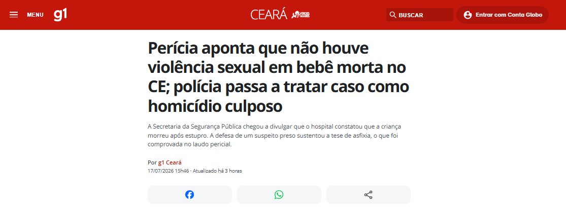 TheTrvth22's tweet photo. @juuhyzxx @beaxzinha @emosujo Quais fontes você olhou? Pq os maiores portais de notícias do Brasil já atualizaram o caso, corrigindo o erro prévio. https://t.co/nROjPtB3BK