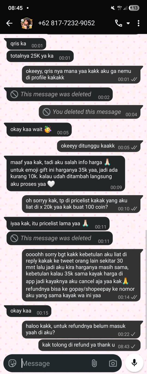 sweetvnothing's tweet photo. tiati guys di pricelist berapa mintanya berapa, ditagih refund okay kak tapi langsung centang satu dan unsend qris wow kebetulan udh disave @zeysmochaa #zonauangㅤ #zonaba https://t.co/F74iXp2WVf