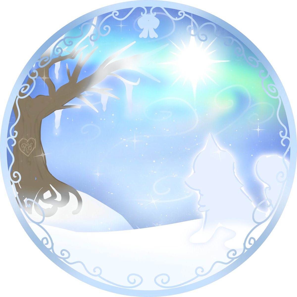 angelicsbow's tweet photo. ❄️"A turn to the left, and a turn to the right,
this little guy searches for shelter while filled with fright.." 🌲

Halo badge art for @CupidCreati0ns' halo concept! ✨

Sooo cute! @RoyaleHighValks https://t.co/xgJ0eqAN6G