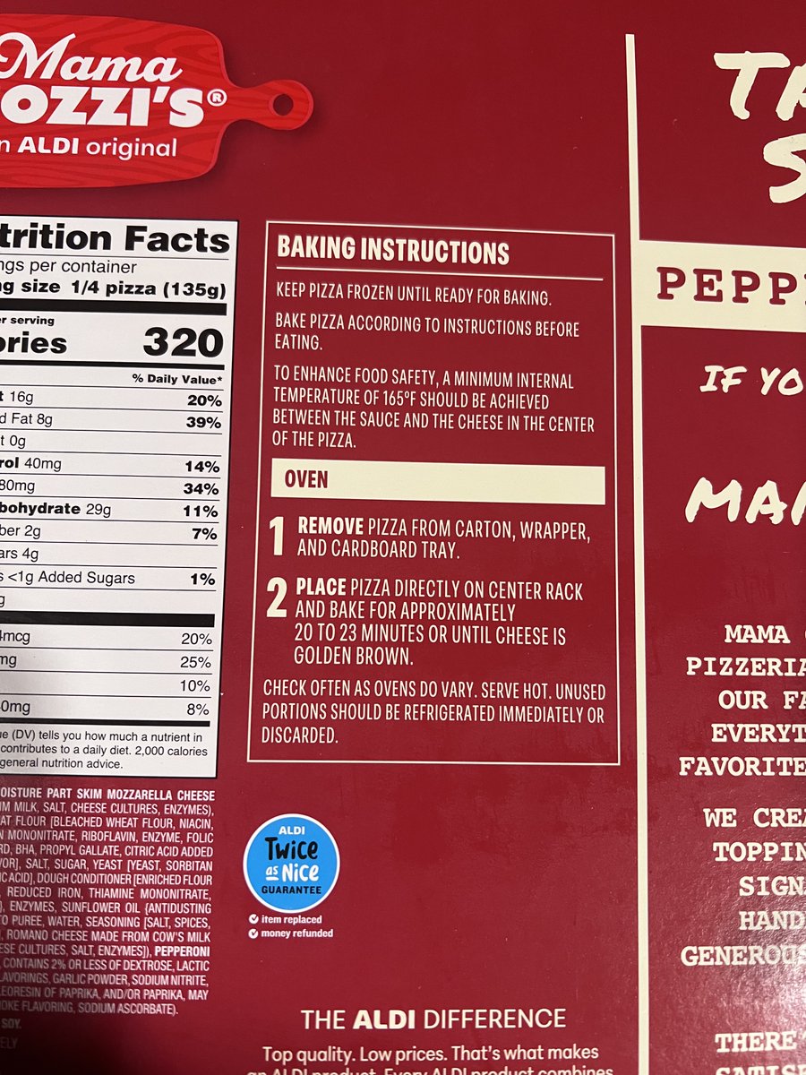 BestFriend60130's tweet photo. @AldiUSA do these directions for baking a pizza appear to be missing anything? https://t.co/9ckfNVaKy5