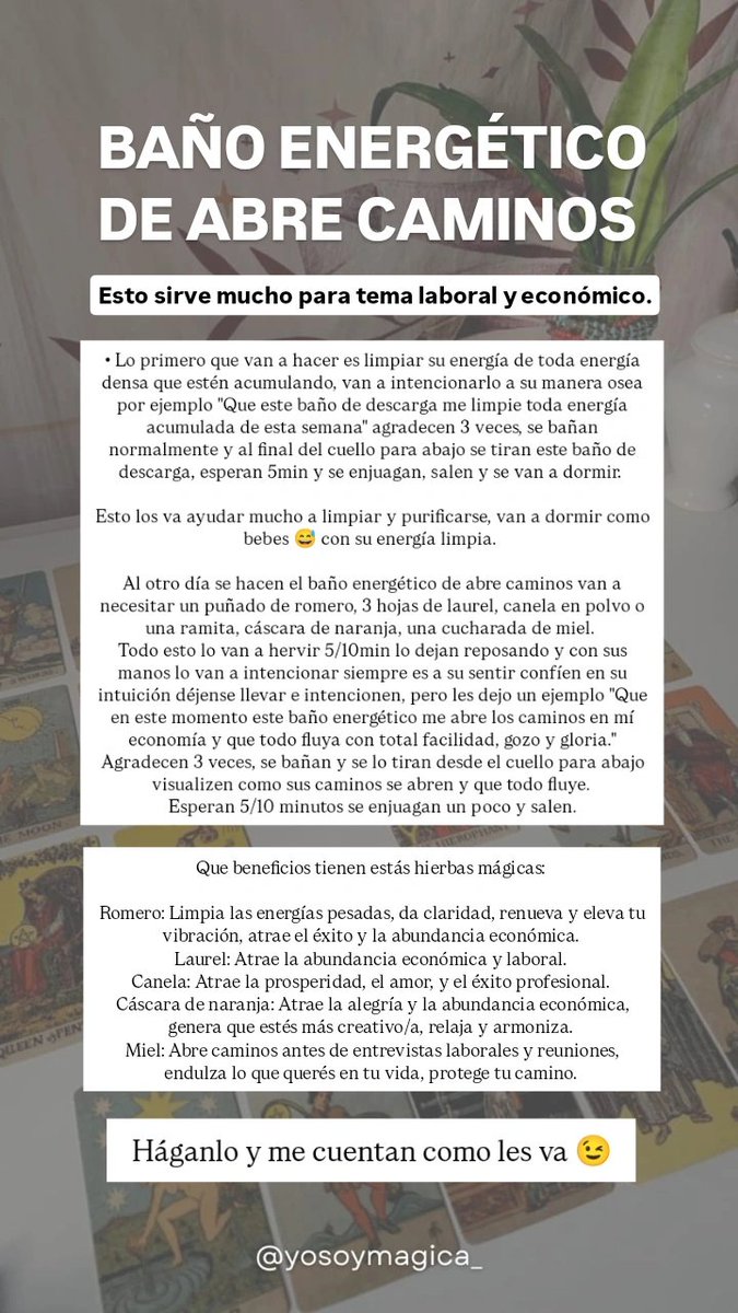MagaliG21_'s tweet photo. Comunidad del amor 🤍 

Les dejo por acá todo lo que tienen que saber sobre el baño energético que se pueden hacer para abrir caminos.

No importa el día, solo que sepan que se hace una vez al mes, es fácil y sencillo. 

Háganlo y me cuentan 👇🏻 https://t.co/EkPWSYcjoZ