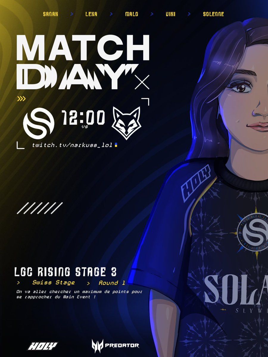 SolaryTV's tweet photo. 🔵 LGC Rising Stage 3 - Swiss Stage
L'équipe est de retour tout le week-end pour aller chercher un maximum de points 🫡
🟨 https://t.co/qRMCswZzYc
🟦 12H00 - #SLYWIN https://t.co/SRd0a5Bxct