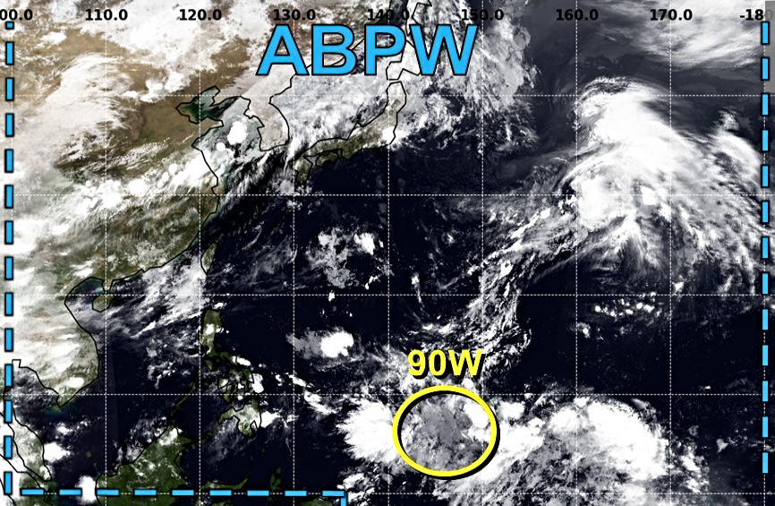 MattWestPacWX's tweet photo. UPDATE: The Low Pressure Area (LPA 07c; Invest #90W) remains broad and disorganized over Micronesia. Due to the lack of a well-defined center, restricted outflow, and its nearly stationary movement, the system's development is expected to be remain limited over the next 5 days.

By next week, as #90W moves northwestward, a more favorable environment may support its gradual development, with model guidance beginning to converge on this scenario.

The GFS (US), GDPS (CA), and a few ECMWF (Euro) ensemble members have remained bullish in recent runs, indicating the potential for a significant typhoon by next weekend as the system move towards the Ryukyu Islands.

Meanwhile, Japan's GSM and Google's DeepMind models continue to show little to no development of the LPA #90W. However, the latter indicates another disturbance may form northeast of Palau by early next week, which could potentially affect the Philippines.

📷: Himawari-9 via CyclonicWX, CIMSS, JTWC, Weathernerds (GEFS)