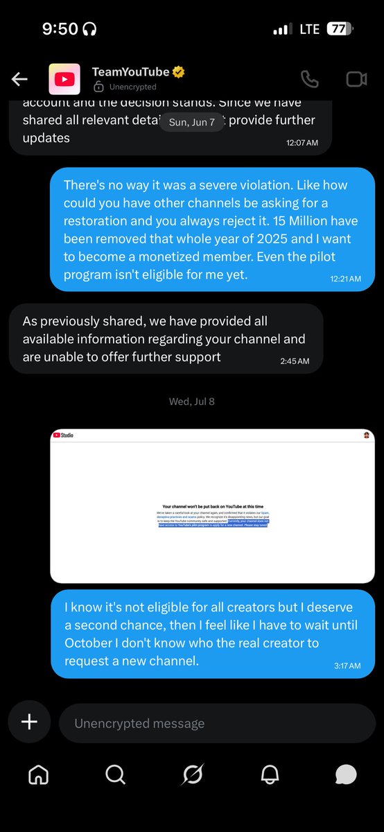 JakaMorris's tweet photo. @TeamYouTube @YouTubeCreators please let me get my channel back I have waited over a year and still don’t have pilot program eligibility https://t.co/n6KsucLSA8