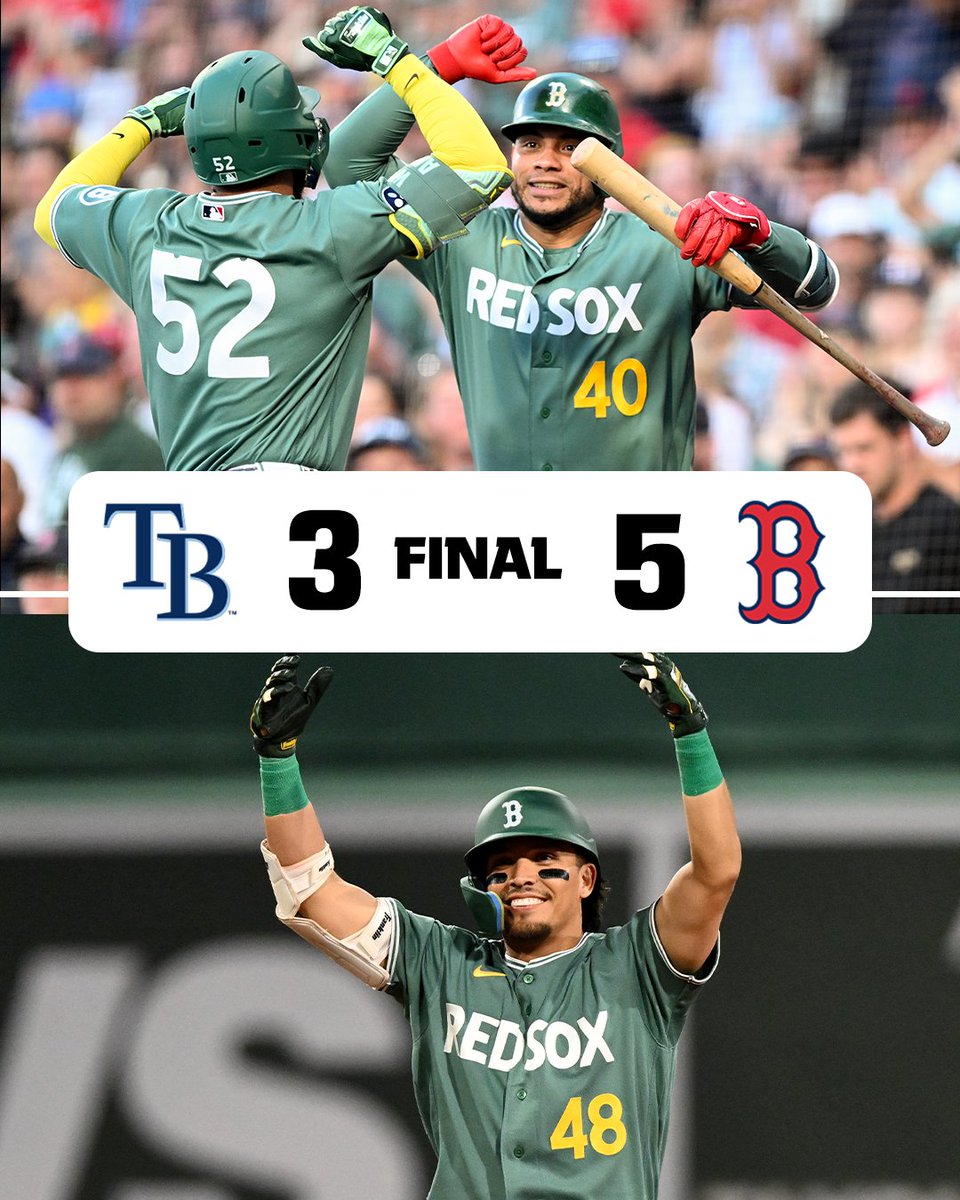 SportsCenter's tweet photo. THE RED SOX KEEP ROLLIN' 🔥

Boston sweeps the doubleheader from the first-place Tampa Bay Rays to extend its win streak to 11, the team's longest since September 2016 😳 https://t.co/zJ1XOJsgDm
