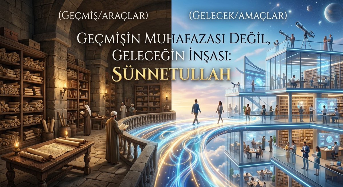 CemalBulku's tweet photo. 1/6
Geçmişin Muhafazası Değil, Geleceğin İnşası: Sünnetullah ve Sünnet-i Resulullah Dengesi 🌍
İnanç toplumlarının en büyük tıkanıklığı; evrensel, kalıcı değerler ile o değerlere ulaşmak için geçmişte kullanılan dönemsel araçları birbirine karıştırmasıdır. Din, insanı tarihin belirli bir kesitine hapsetmek için değil; onu zamanın ötesine taşıyacak bir dinamizm kazandırmak için gelmiştir. Bunun şifresi ise Sünnetullah ve Sünnet-i Resulullah arasındaki doğru dengede gizlidir.
#Sünnetullah #İslamFelsefesi #Adalet #ZihniGelişim #Farkındalık 👇