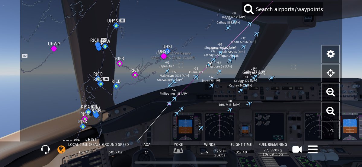 Echigotetu653's tweet photo. #infiniteflight
出発済み
JL12 HND→DFW
アメリカ大陸に向かう軍団。なんと、びっくり‼️9割がA350-1000です。
僕は復路便でA350-1000に乗ります。 https://t.co/MhQiR202Br