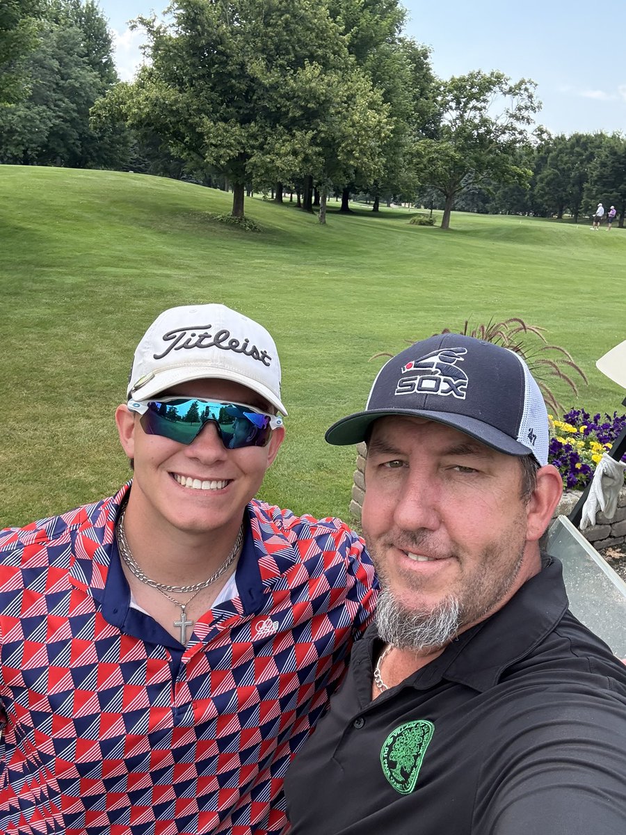 Cadamz_11's tweet photo. Great Afternoon golfing with my guy @CAdamz_34 
at Oak Brook golf Club. The Adams boys had a solid afternoon. https://t.co/buy0big45Z