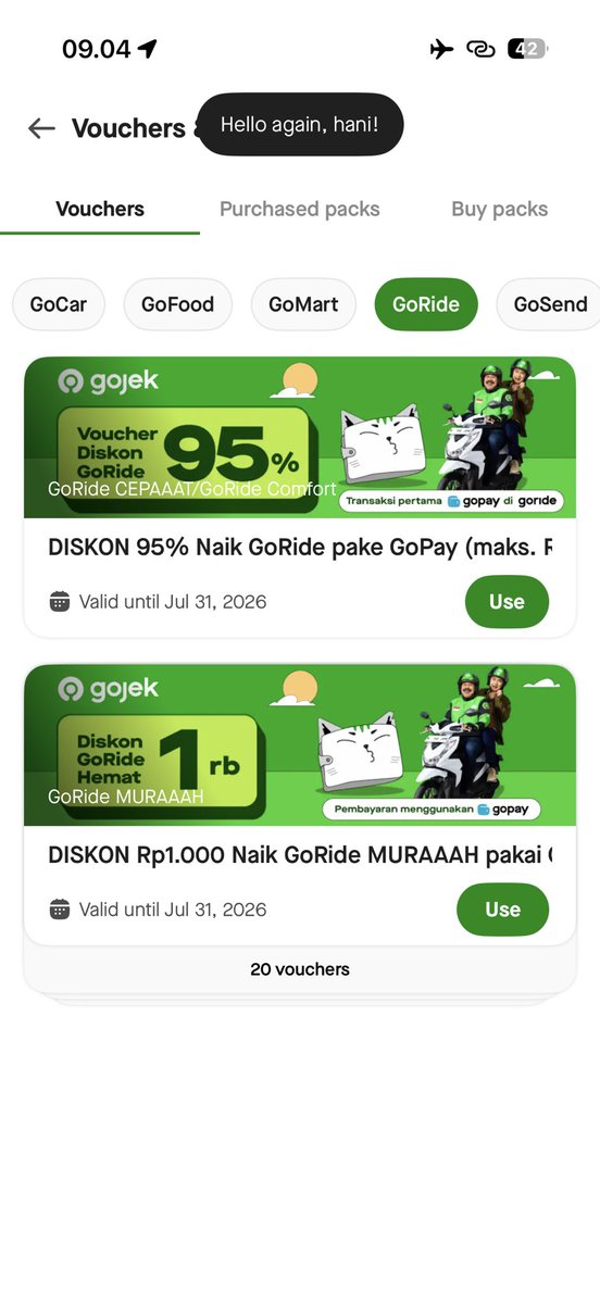 GOTCHU Ina GO 🇮🇩 wts goride gojek voc vv voucher tweet media