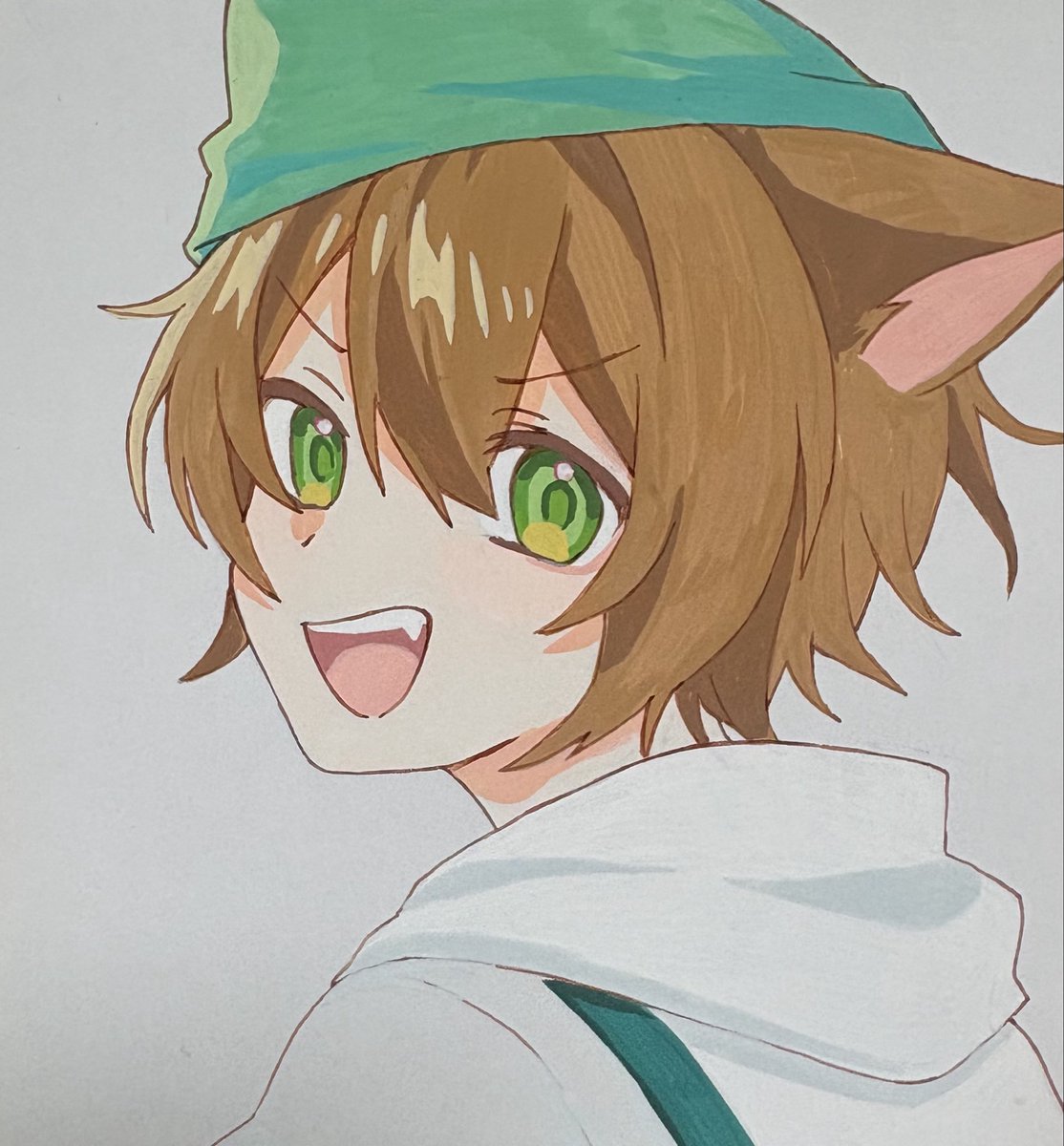 kuga02's tweet photo. ちょい前に欲しいって言っててその後買ったって言ってたのENMYのアクリルマーカーでした✨
適当に色塗り重ねてたら頬がいい感じに塗れたんだけど多分再現不可能🙄
この画材どうやってぼかすんだ、誰か教えてくれ🫠
#ENMY https://t.co/4u6dt5YgZn