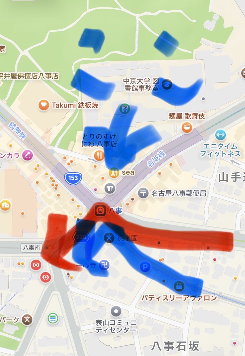 tks_adviser's tweet photo. 【 名古屋あるある 】

天白区方面から昭和区方面に向かう時に八事の交差点で左折する時に横道から同じ信号を使ってる車が同じタイミングで左折しようとしてきて事故りそうになってるおばさんをよく見る https://t.co/XXjJAJOiAQ