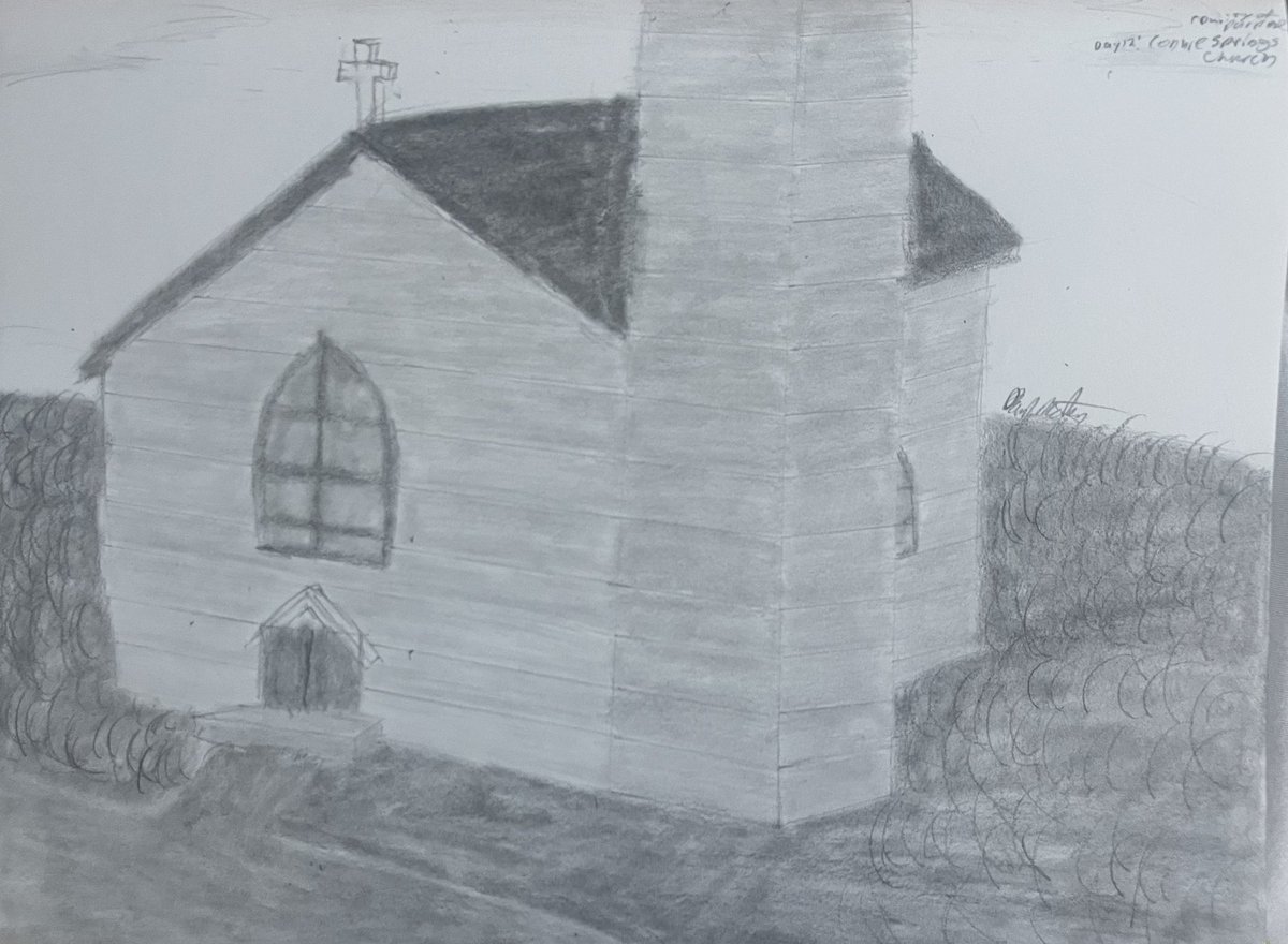 bottomgear09's tweet photo. Day 12: Conure Springs Church (Theme is Purity of Purpose)
#apdrawing #pencil https://t.co/kGSwwYEvRA