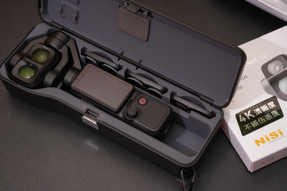 hightimes247's tweet photo. Pocket 4P用のNiSiフィルター間に合った。
可変リングに適度なフリクションがあって良き。
フィルターの良し悪しを判断できる知見を持ってないので、ブランド(知名度)が正義だと信じてる。
ハードケースにも3枚ピッタリ。 https://t.co/QYFlX8E5sj