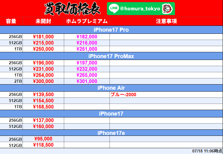 homuhomu_3150's tweet photo. ／
　営業開始しました🔥
＼

現在の価格表はこちら！
黄色マーカーは買取強化中の商品です💨

本日もよろしくお願いいたしま��🔥 https://t.co/8Z2MMezABZ