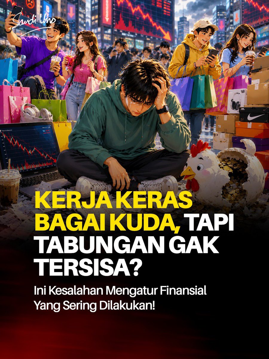 sandiuno's tweet photo. Gak ada yang langsung ahli dalam mengatur keuangan. Kondisi finansial yang sehat bukan cuma soal mencari penghasilan lebih besar, tapi mengelola uang dengan lebih bijak.

Tantangannya justru dari kebiasaan-kebiasaan kecil yang kita anggap sepele. Kalau menurut kalian dari kesalahan di atas, mana yang paling sering membuat kondisi keuangan seseorang sulit berkembang?